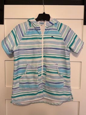 Tommy Bahama Girls Hooded Terry Cover Up Zip Front Pockets L/XL 7–12